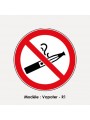 Signalétique Interdiction de fumer/vapoter - ROND