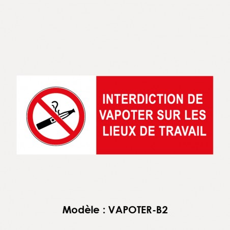 Signalétique Interdiction de fumer/vapoter - picto + texte