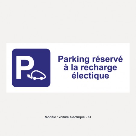 Signalétique Parking voiture électrique - picto + texte