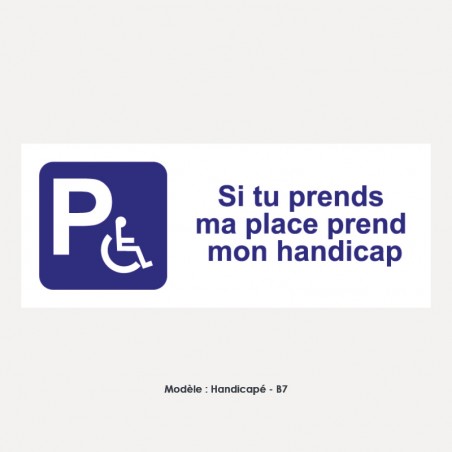 Signalétique Parking Handicapées - picto + texte