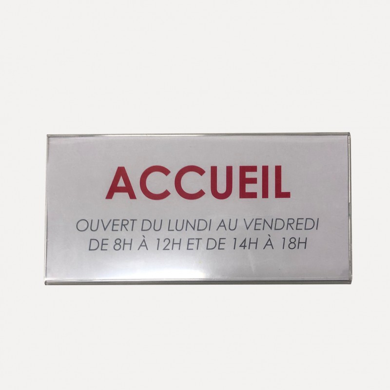 plaque en plastique de couleur argent-métal et noir Plaque de porte avec une inscription de nom et de texte au choix 125 x 45 mm rectangulaire 