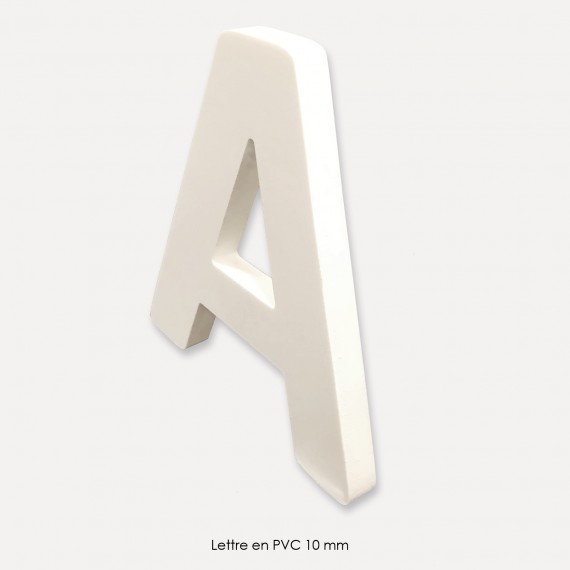 Lettres en relief - PVC blanc standard