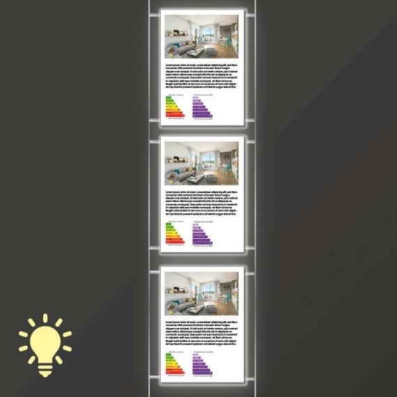 Kit 1 colonne - 3 portes affiches led - A4 vertical