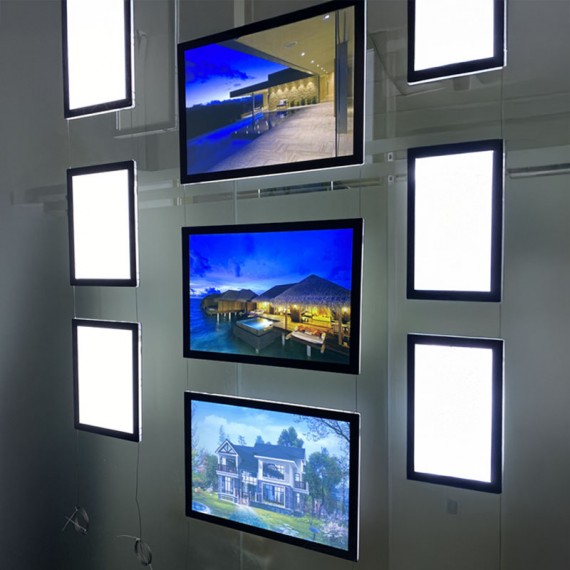 Kit colonne porte affiches LED A4 - Agence immobilière