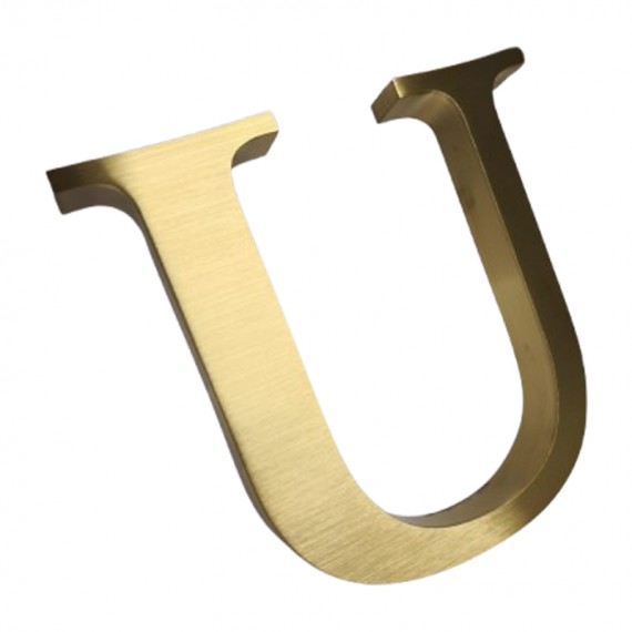 Lettres boitier laiton brossé doré - Enseigne élégante et haut de gamme