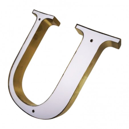 Lettres boitier rétroéclairées laiton brossé doré - Enseigne LED élégante