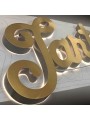 Lettres boitier rétroéclairées laiton brossé doré - Enseigne LED élégante