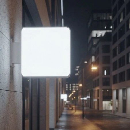 Enseigne drapeau bords arrondis lumineuse standard 600 mm